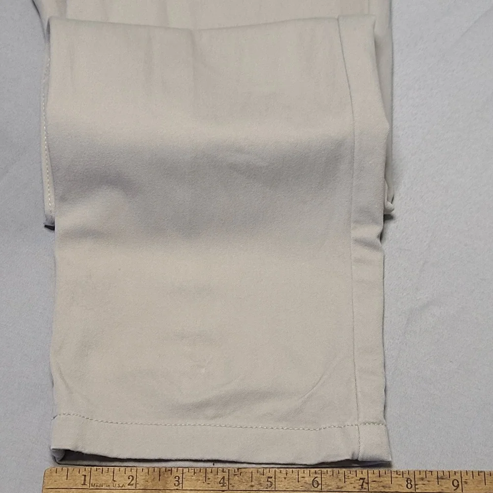 Mugsy Chinos Mens 32x30 Khaki Beige Stretch Cotton Rayon Slim Straight‎ Trousers